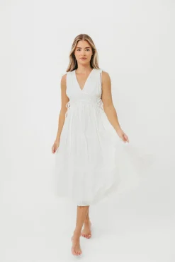 Outlet Worth Collective The Ellice Dress in White - 100% Cotton