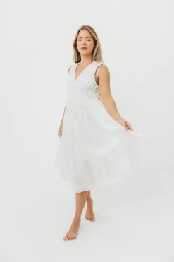 Outlet Worth Collective The Ellice Dress in White - 100% Cotton