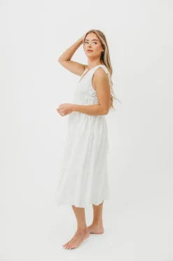 Outlet Worth Collective The Ellice Dress in White - 100% Cotton