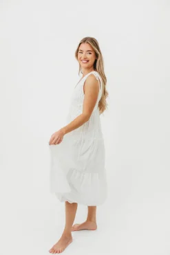 Outlet Worth Collective The Ellice Dress in White - 100% Cotton