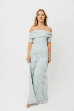 Hot Worth Collective The Lennox Maxi Dress in Dusty Blue