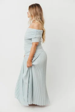 Hot Worth Collective The Lennox Maxi Dress in Dusty Blue
