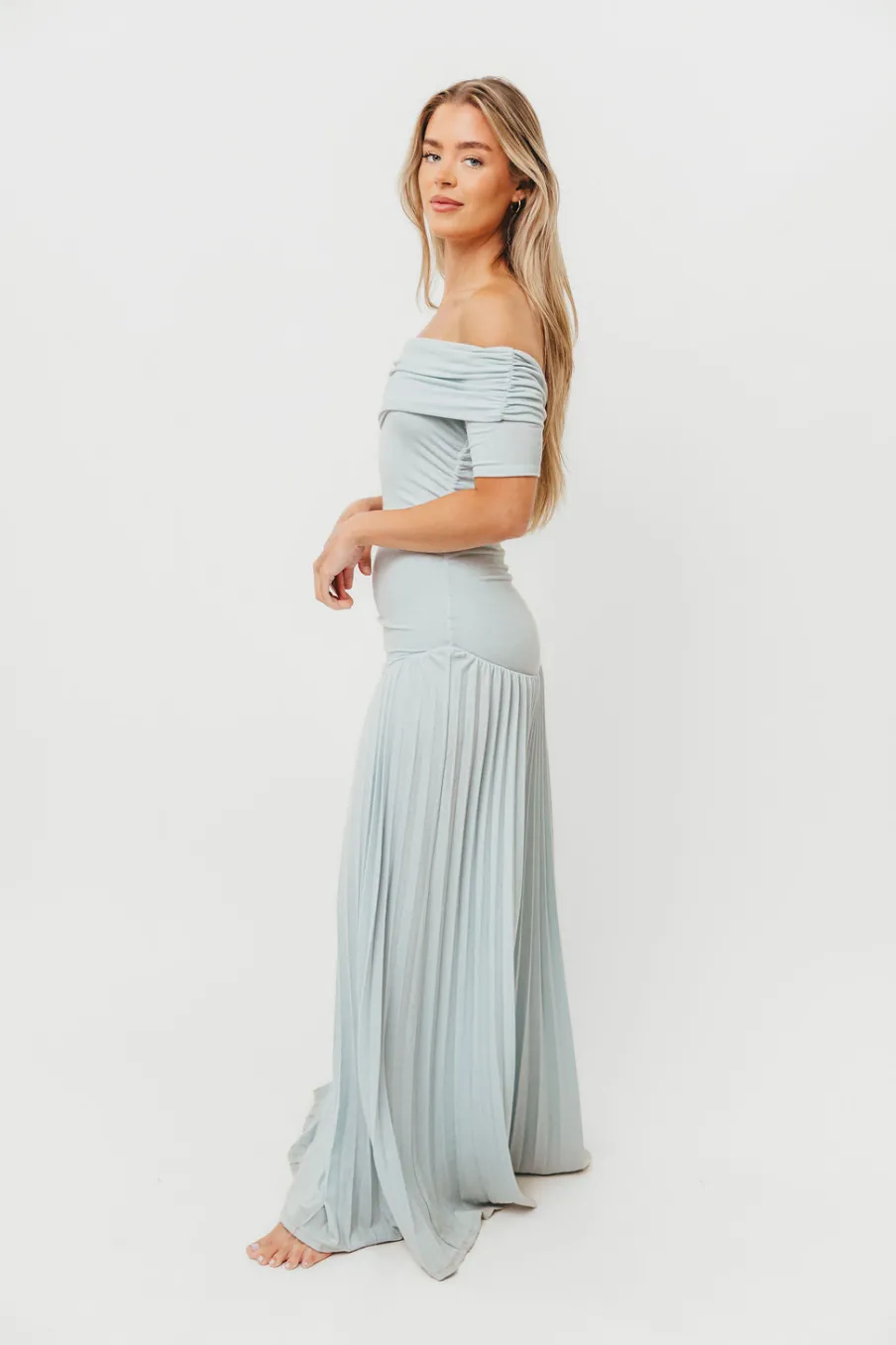 Hot Worth Collective The Lennox Maxi Dress in Dusty Blue