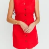Clearance Worth Collective Tinley Button Dress in Red