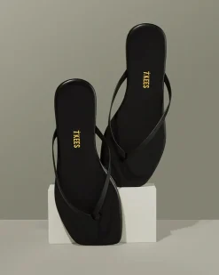 Online Worth Collective Tkees Square Toe Flip Flop Sandal in Black