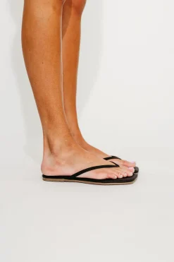 Online Worth Collective Tkees Square Toe Flip Flop Sandal in Black