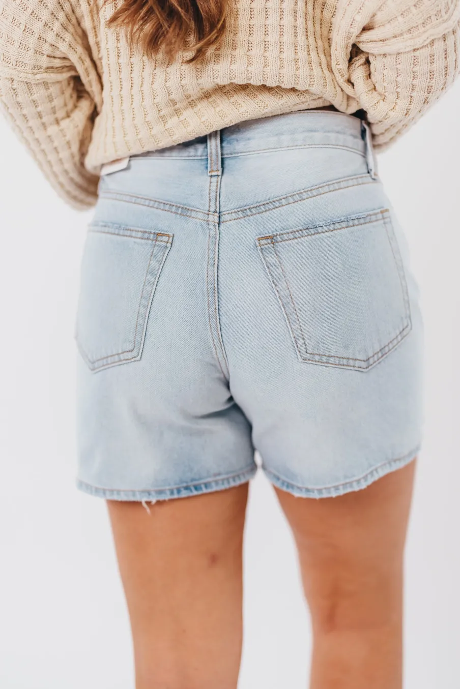 Discount Worth Collective Tommie Longer Length Short in Light Denim