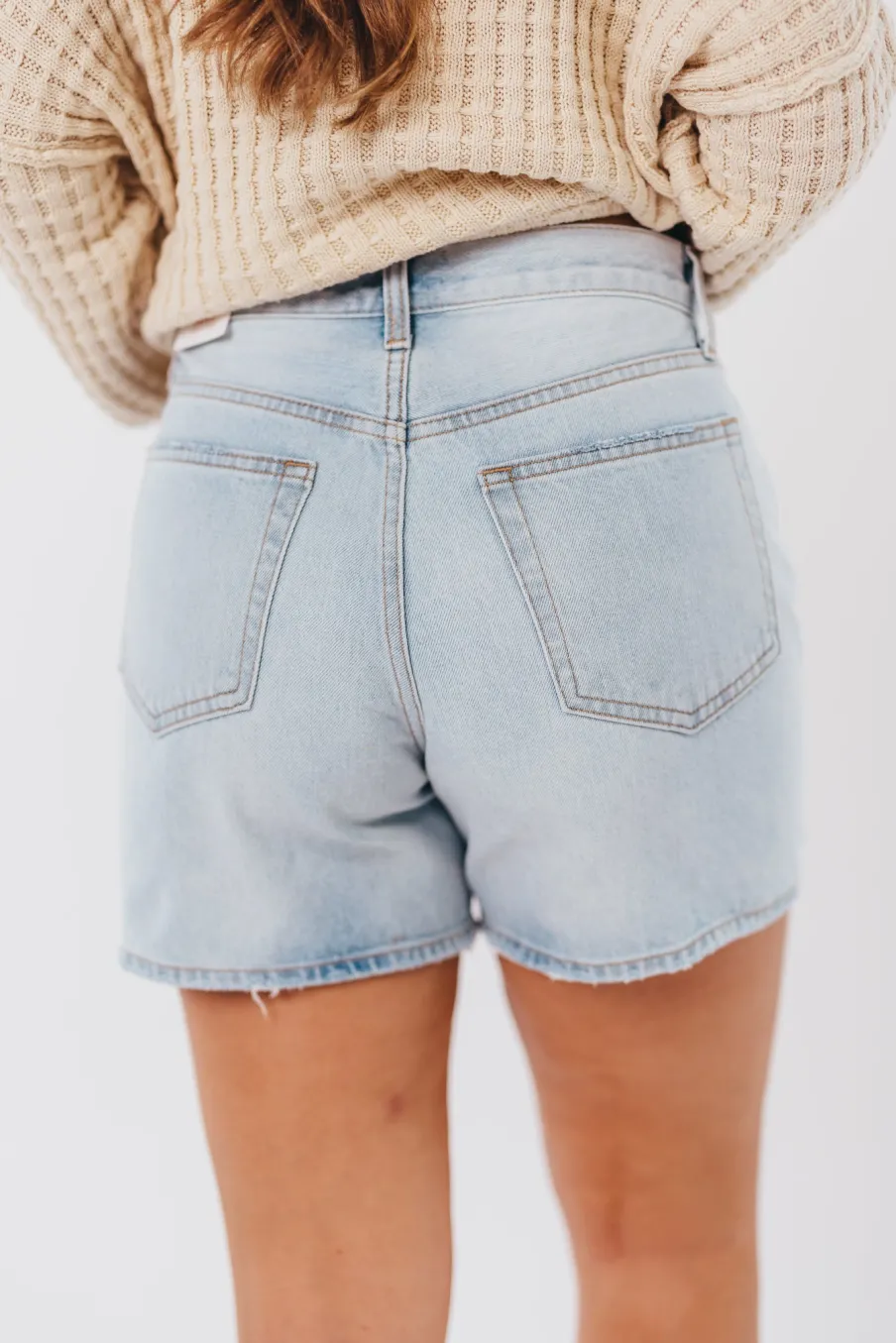 Discount Worth Collective Tommie Longer Length Short in Light Denim