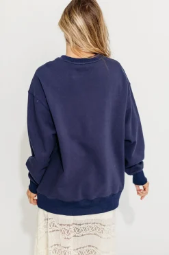 Clearance Worth Collective USA 100% Cotton Terry Pullover in Navy