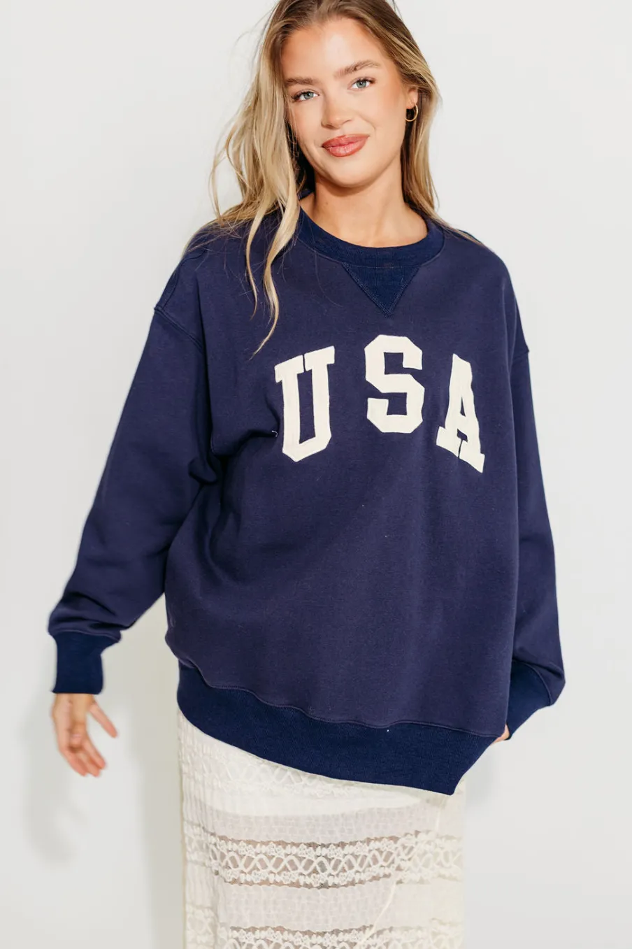 Clearance Worth Collective USA 100% Cotton Terry Pullover in Navy