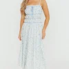 Hot Worth Collective Vanessa Midi Dress in Blue