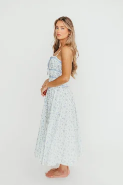 Hot Worth Collective Vanessa Midi Dress in Blue