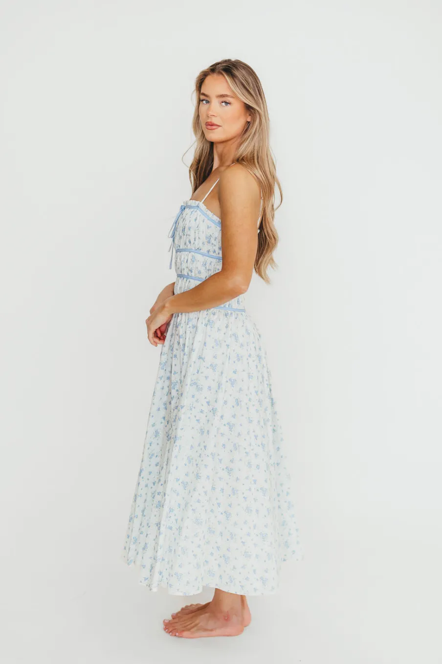 Hot Worth Collective Vanessa Midi Dress in Blue