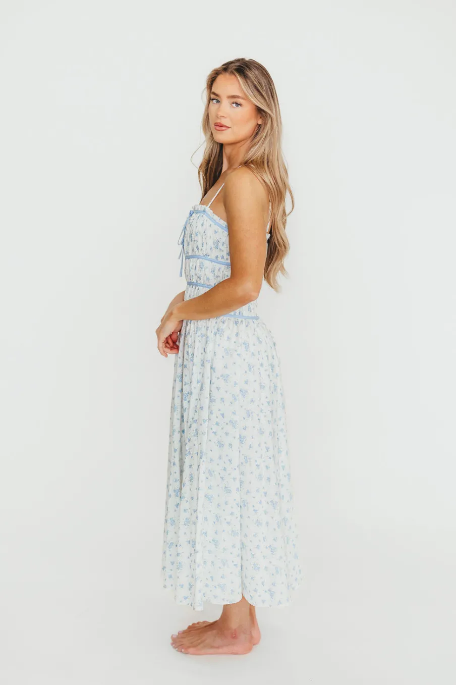Hot Worth Collective Vanessa Midi Dress in Blue
