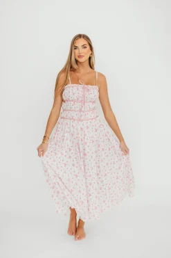 Best Worth Collective Vanessa Midi Dress in Pink