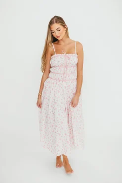 Best Worth Collective Vanessa Midi Dress in Pink
