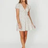 Outlet Worth Collective Veronica Mini Dress in Cream/Lilac Floral
