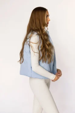 Outlet Worth Collective Viv Puffer Vest in Baby Blue