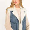 Clearance Worth Collective Willa Sherpa Denim Vest