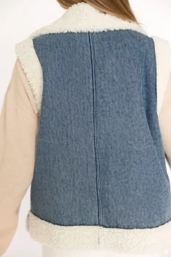 Clearance Worth Collective Willa Sherpa Denim Vest