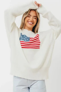 Online Worth Collective American Honey Sweater in White