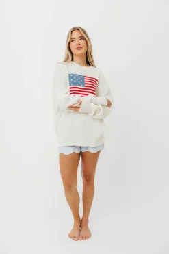 Online Worth Collective American Honey Sweater in White
