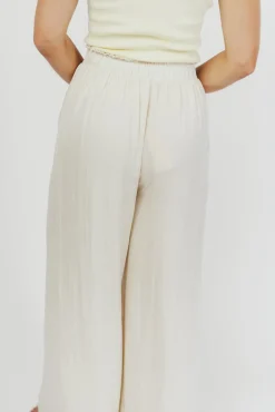 Discount Worth Collective Zahara Wide Leg Pants in Ivory