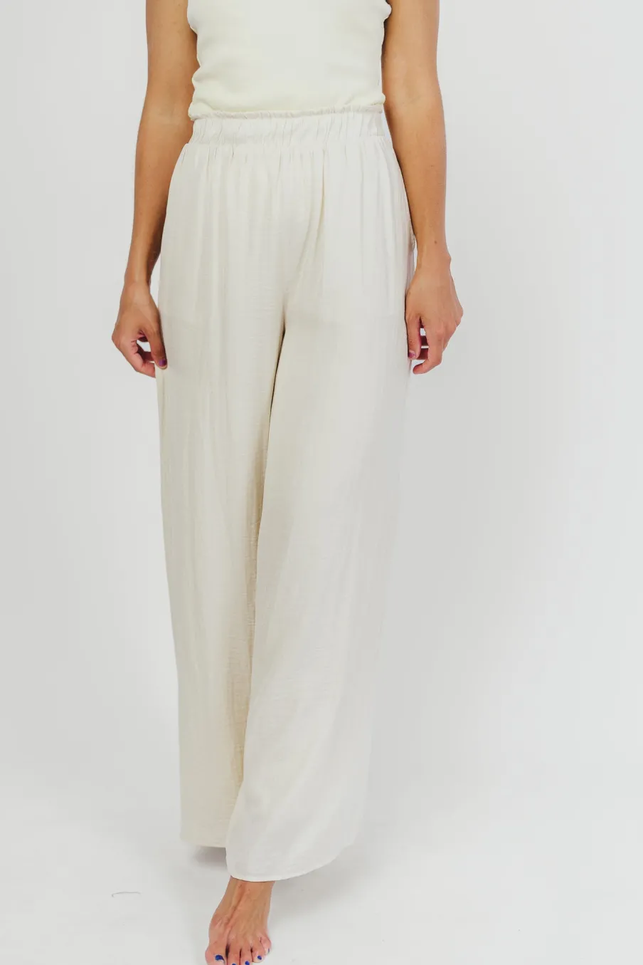 Discount Worth Collective Zahara Wide Leg Pants in Ivory