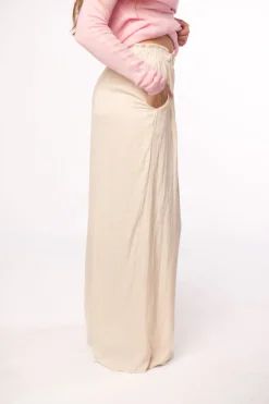 Discount Worth Collective Zahara Wide Leg Pants in Ivory