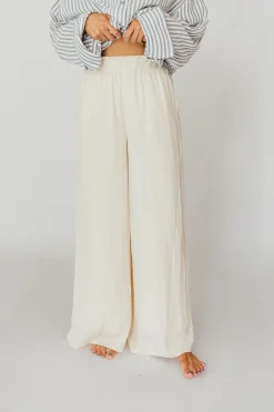 Discount Worth Collective Zahara Wide Leg Pants in Ivory