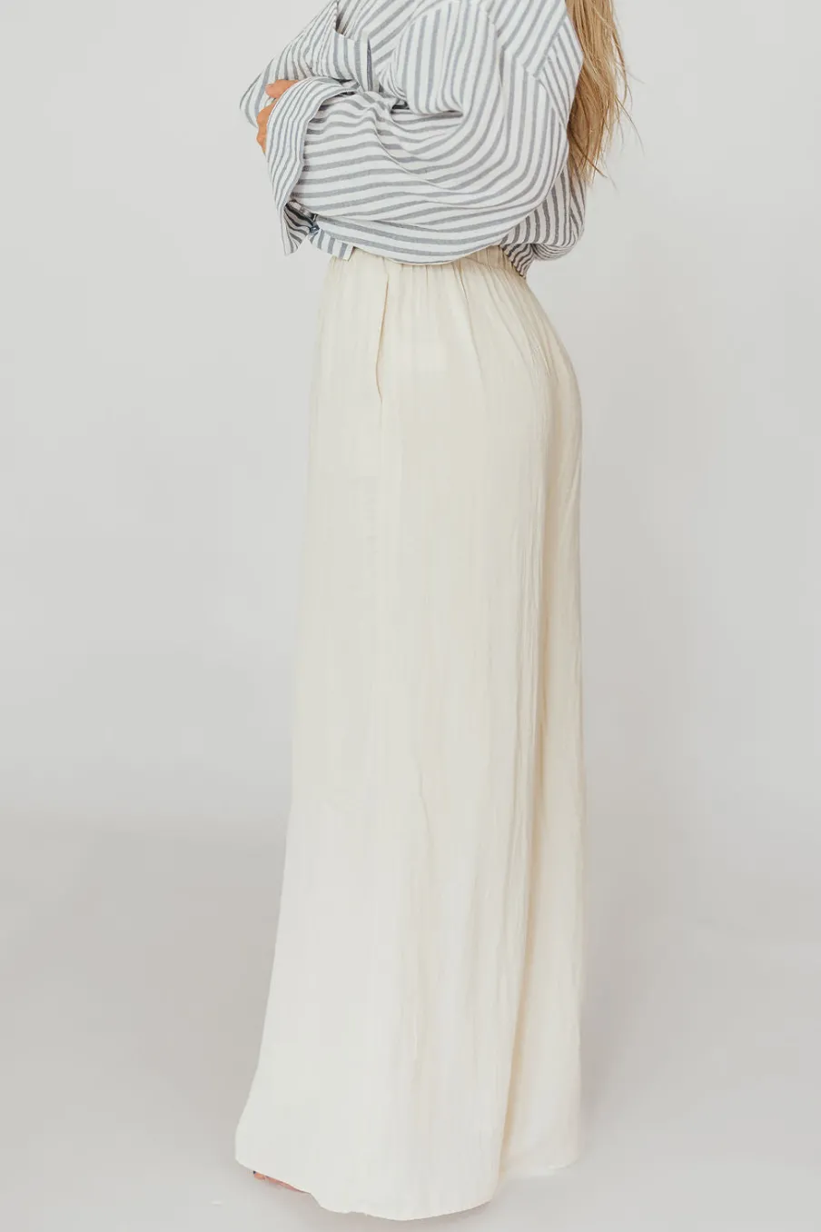Discount Worth Collective Zahara Wide Leg Pants in Ivory