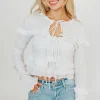 Online Worth Collective Zayne Cardigan and Strapless Tube Top And Sweater Set in Off-White
