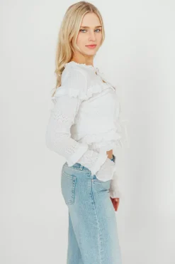 Online Worth Collective Zayne Cardigan and Strapless Tube Top And Sweater Set in Off-White