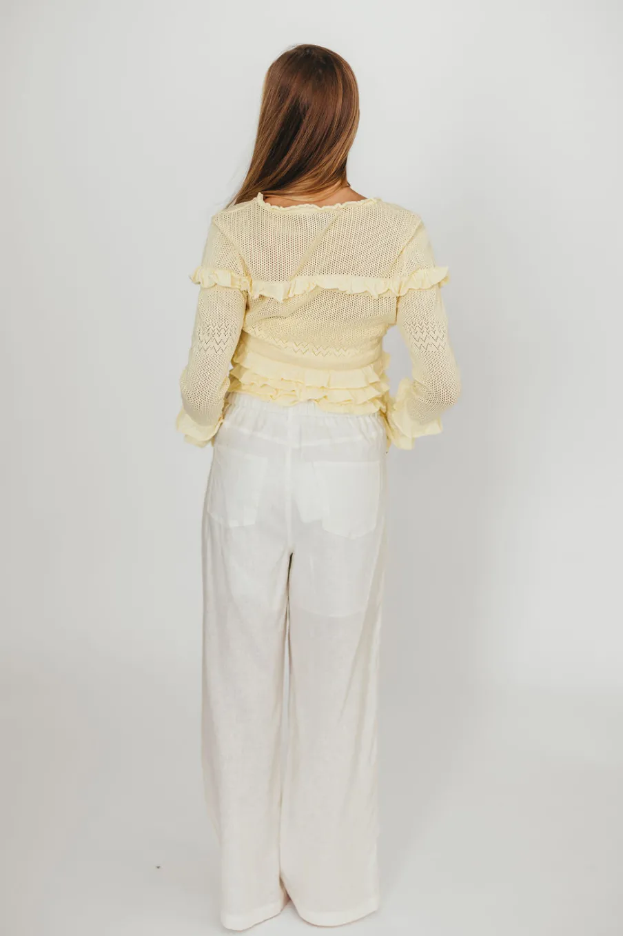 Online Worth Collective Zayne Cardigan and Strapless Tube Top and Sweater Set in Yellow