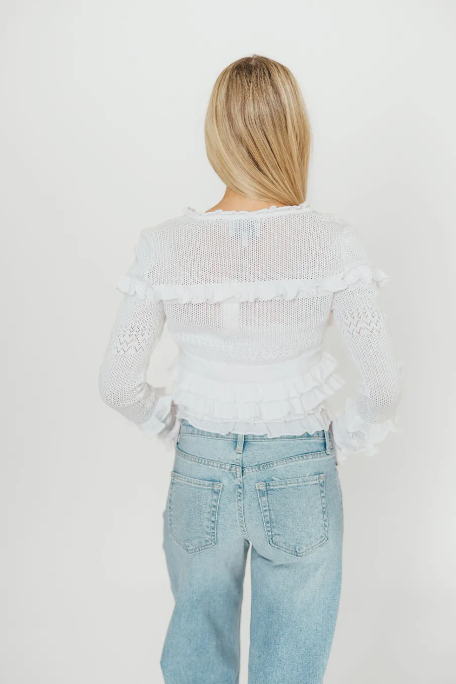 Online Worth Collective Zayne Cardigan and Strapless Tube Top And Sweater Set in Off-White