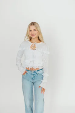Online Worth Collective Zayne Cardigan and Strapless Tube Top And Sweater Set in Off-White