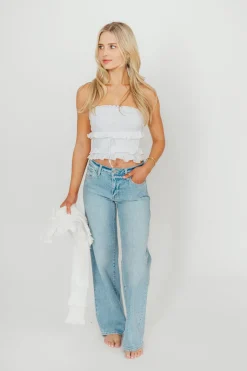 Online Worth Collective Zayne Cardigan and Strapless Tube Top And Sweater Set in Off-White