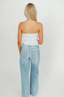 Online Worth Collective Zayne Cardigan and Strapless Tube Top And Sweater Set in Off-White
